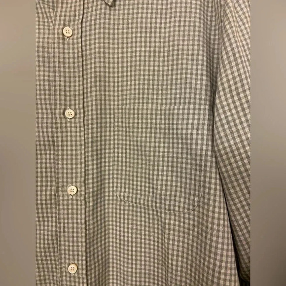 Loro Piana Collared Button Down Checkered Long Sleeve Green Size Medium - Picture 5 of 10